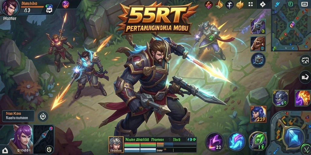Gameplay seru dan menegangkan di 55RT yang memperlihatkan strategi tim.