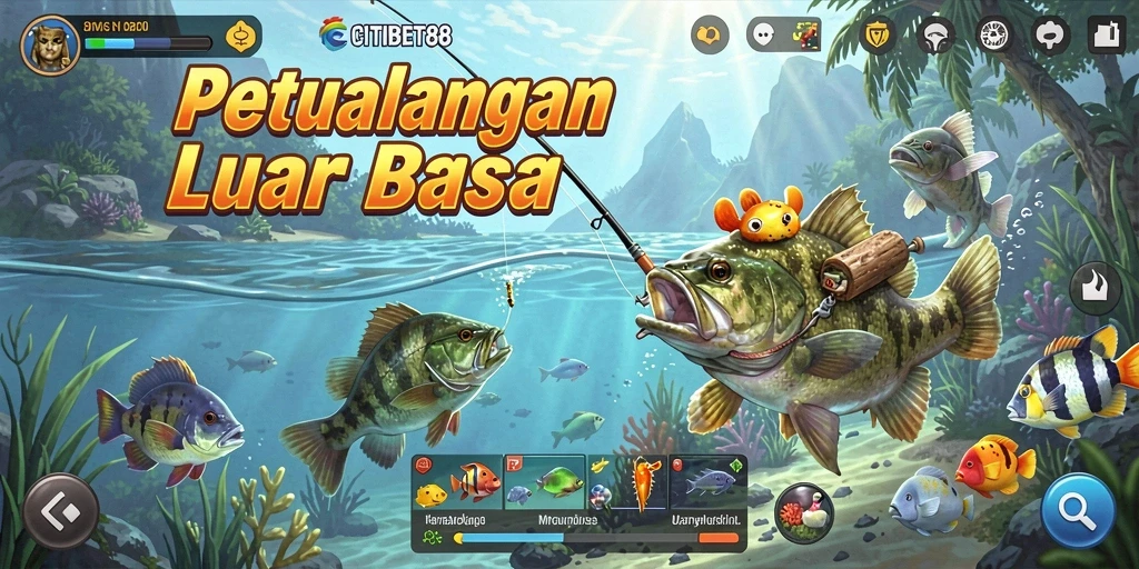 Gameplay CITIBET88 yang seru dan menantang saat memancing.