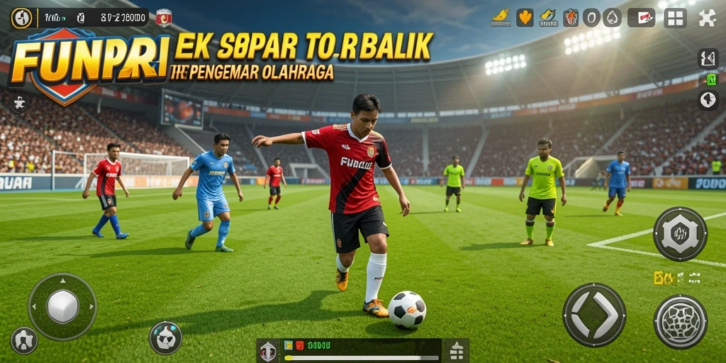 Tampilan menarik dari gameplay sepak bola di FUNPARI.