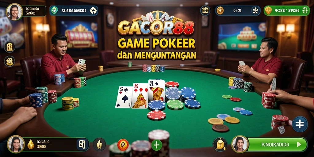 Gameplay GACOR88 yang menampilkan keseruan permainan Poker.