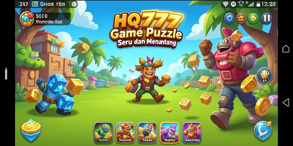 Screenshot utama HQ777 menampilkan gameplay Puzzle yang seru dan menantang.