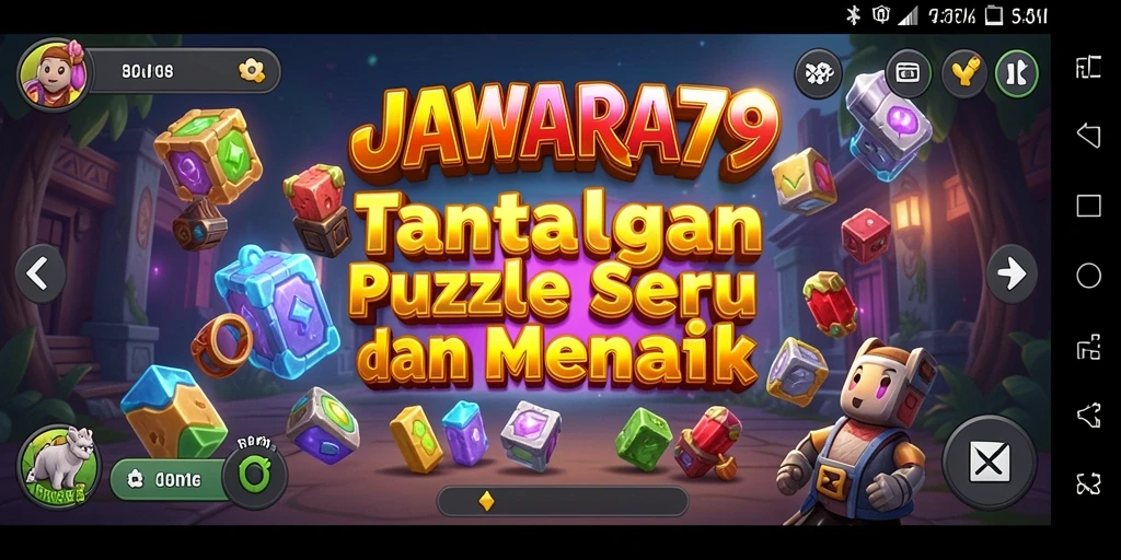 Screenshot utama JAWARA79 menampilkan gameplay Puzzle yang menantang.