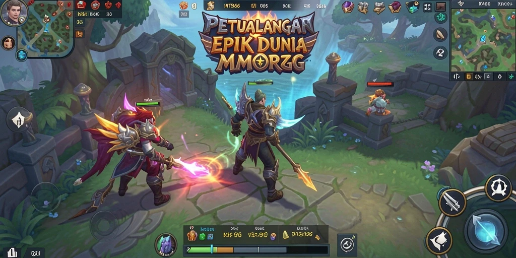Screenshot gameplay MT966 yang menampilkan pertarungan seru dalam MMORPG.